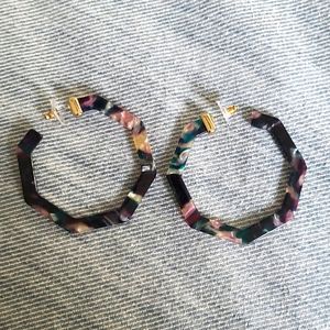 Octagon Multi-colored Earrings